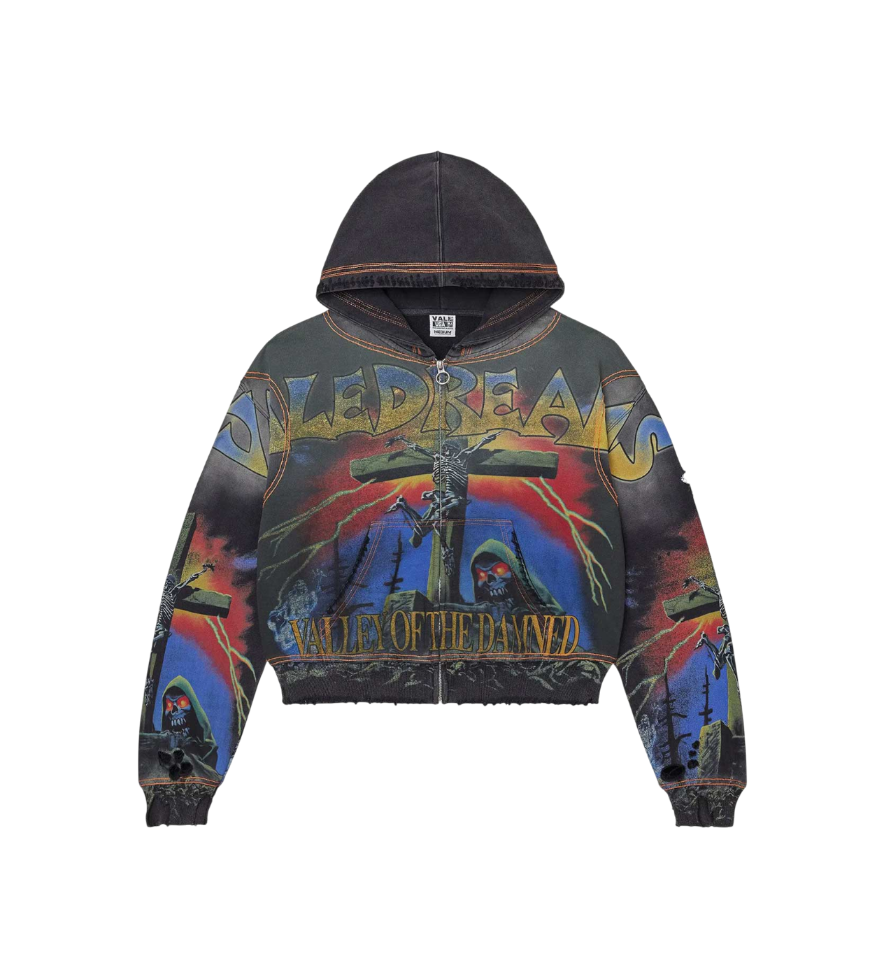 Vale Forever 'Damned Big' Black Zip Up Hoodie