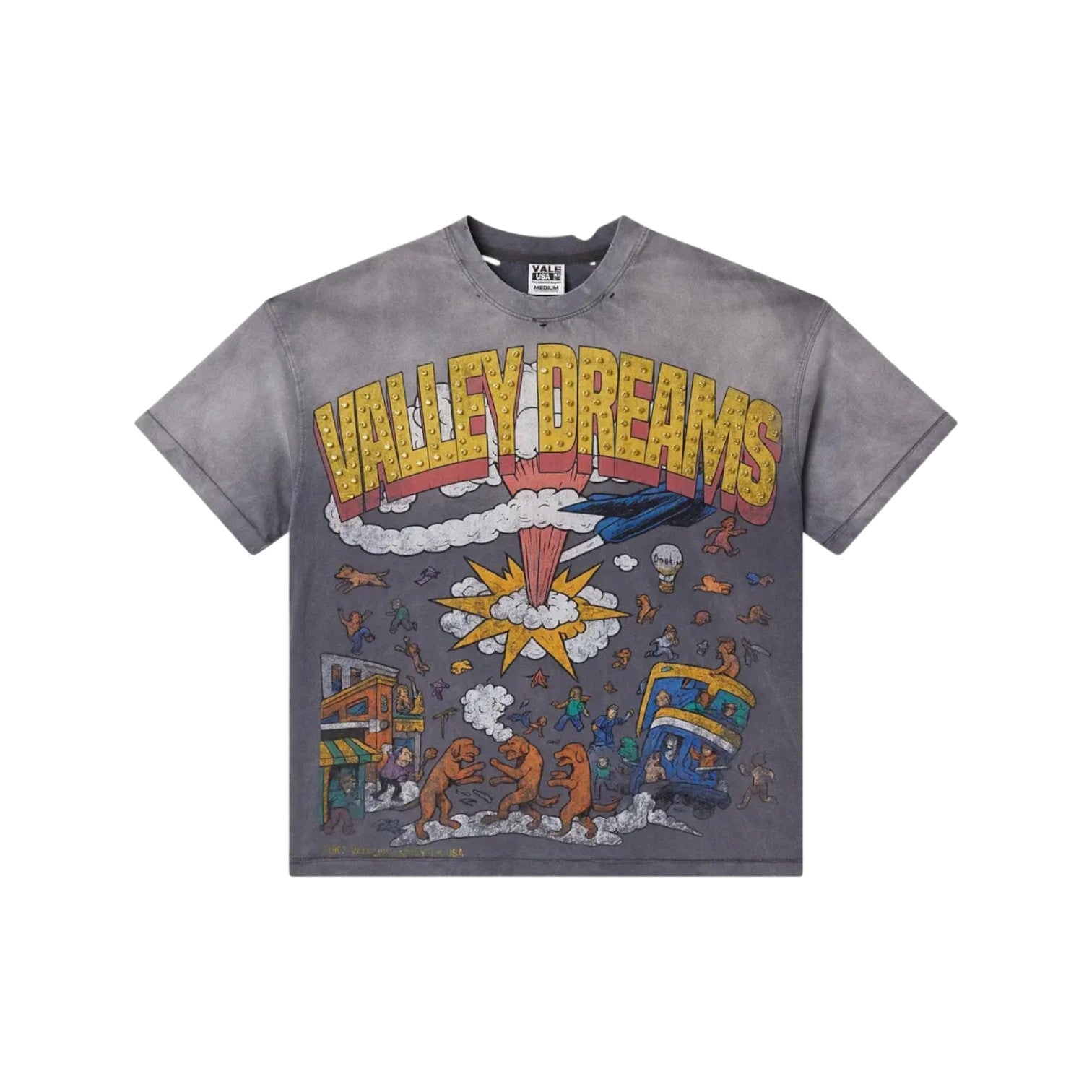 Vale Forever 'Faded Chaos' Grey Tee