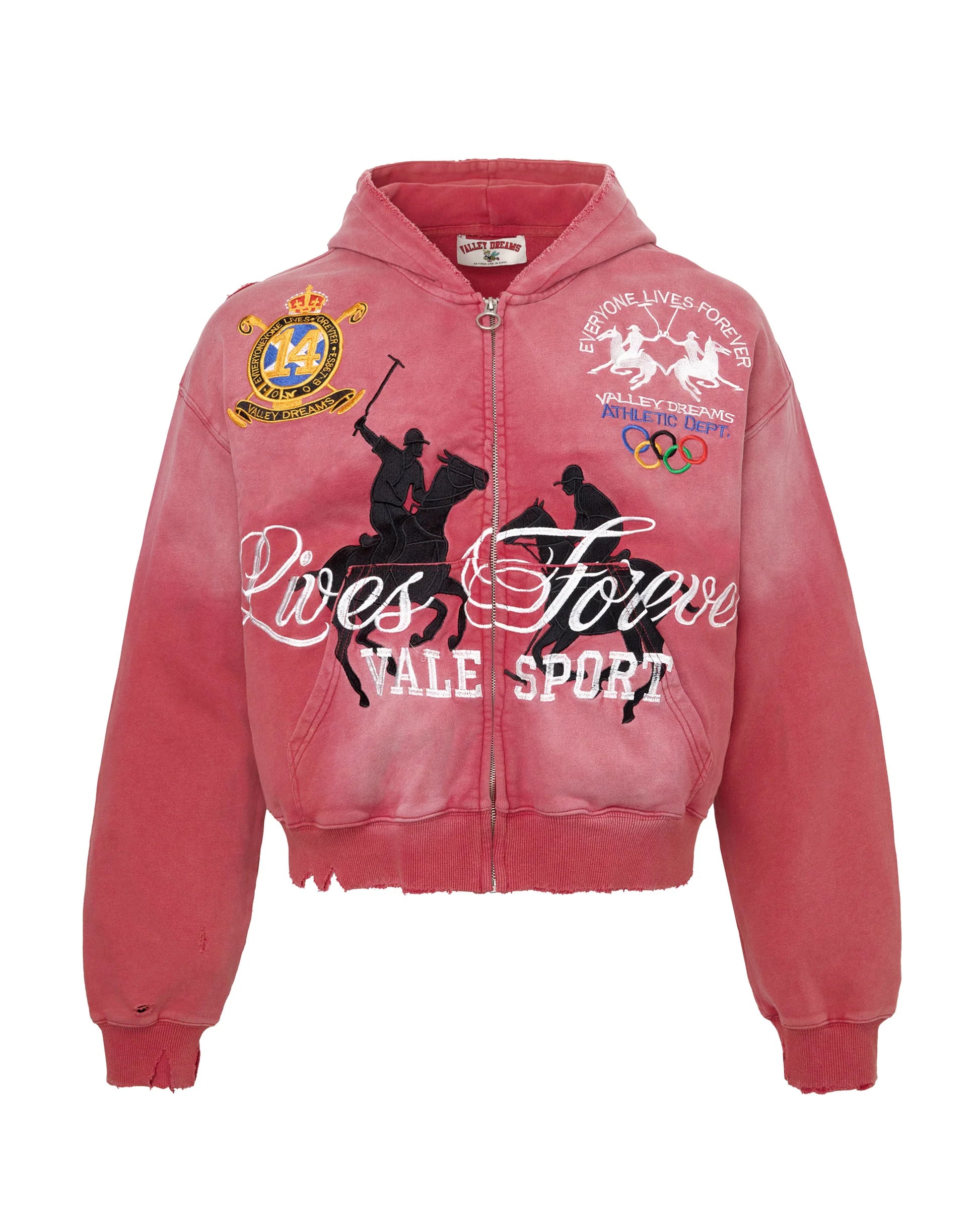 Vale Forever 'Rockefeller' Red Zip Up Hoodie