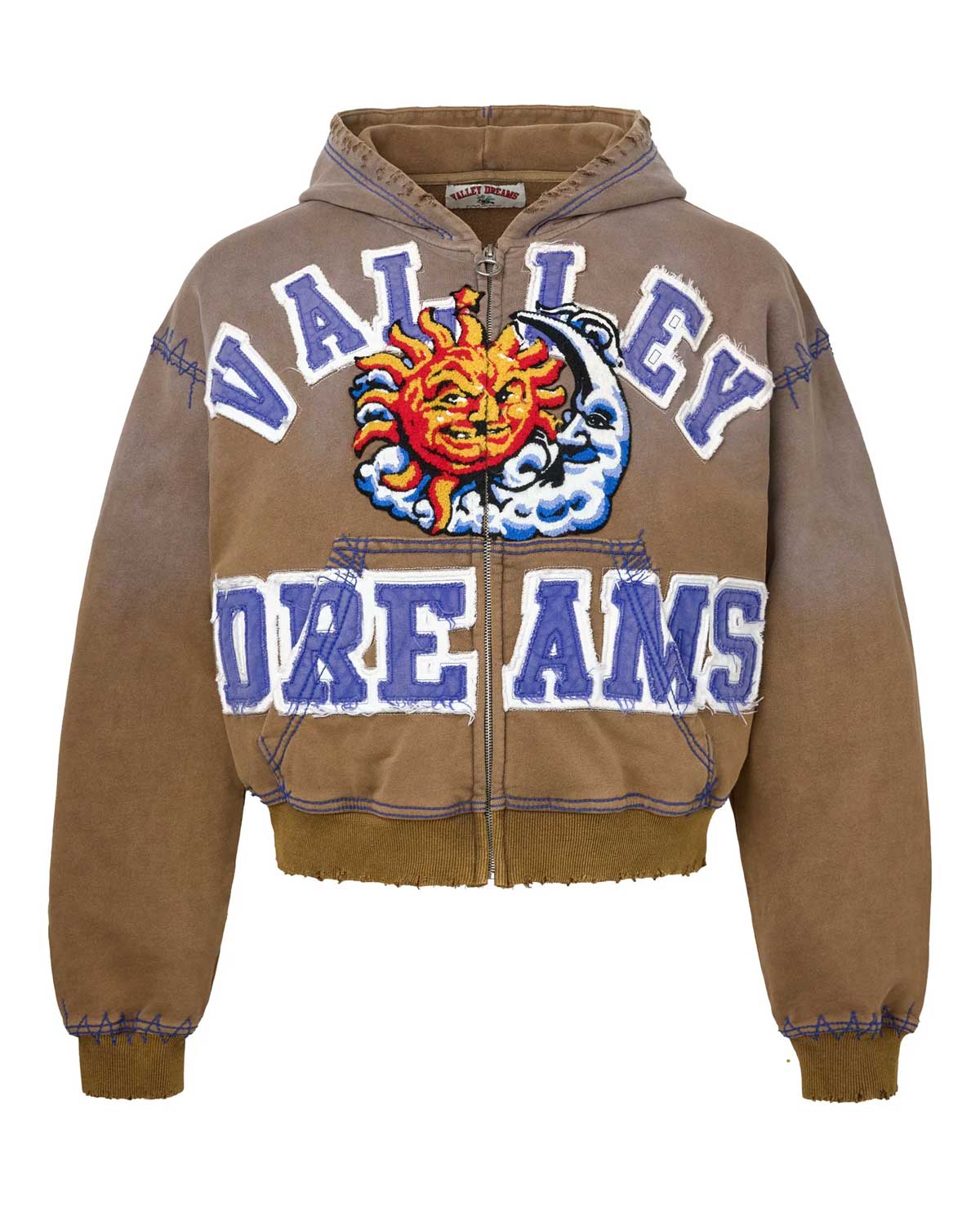 Vale Forever 'Sunny' Brown Zip Up Hoodie