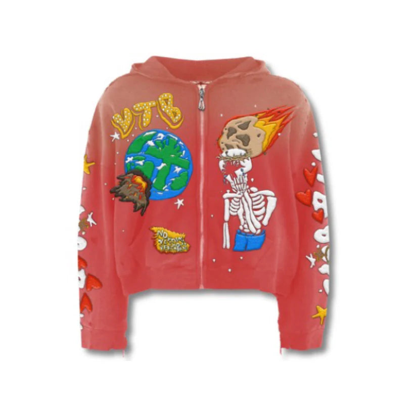 Vertabrae 'Cosmic' Mauve Full Zip Hoodie