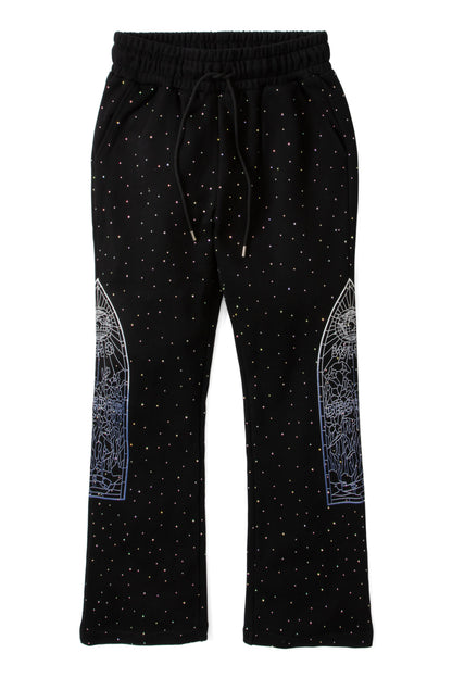 WDW "Stained Glass" Rhinestone Coal Sweats