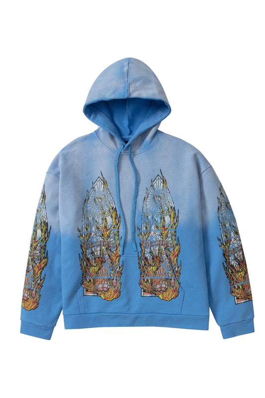 WDW "Faded Flame Glass" Sky Blue Hoodie