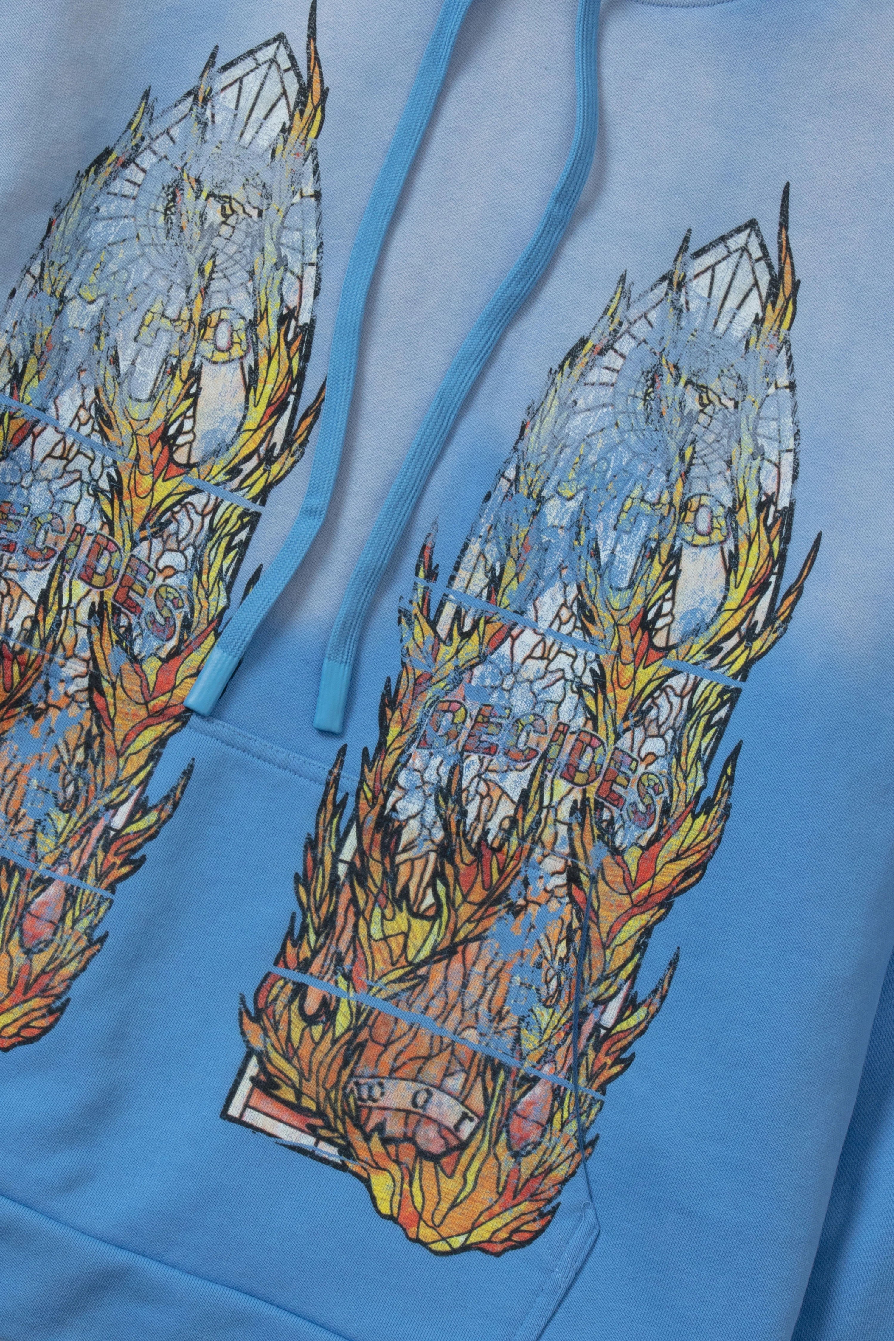 WDW "Faded Flame Glass" Sky Blue Hoodie