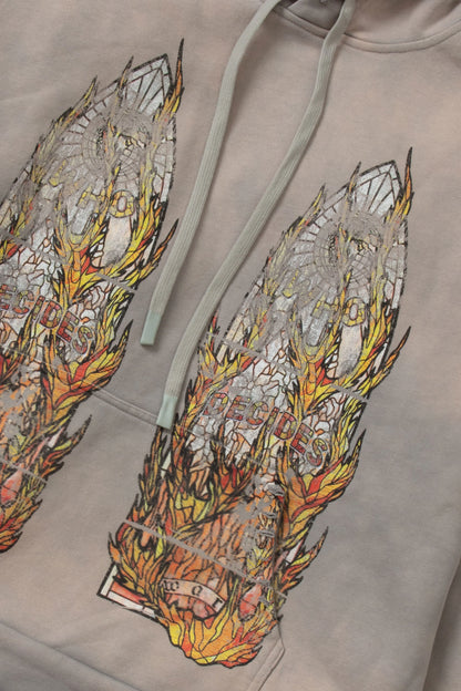 WDW "Faded Flame Glass" Vintage Grey Hoodie