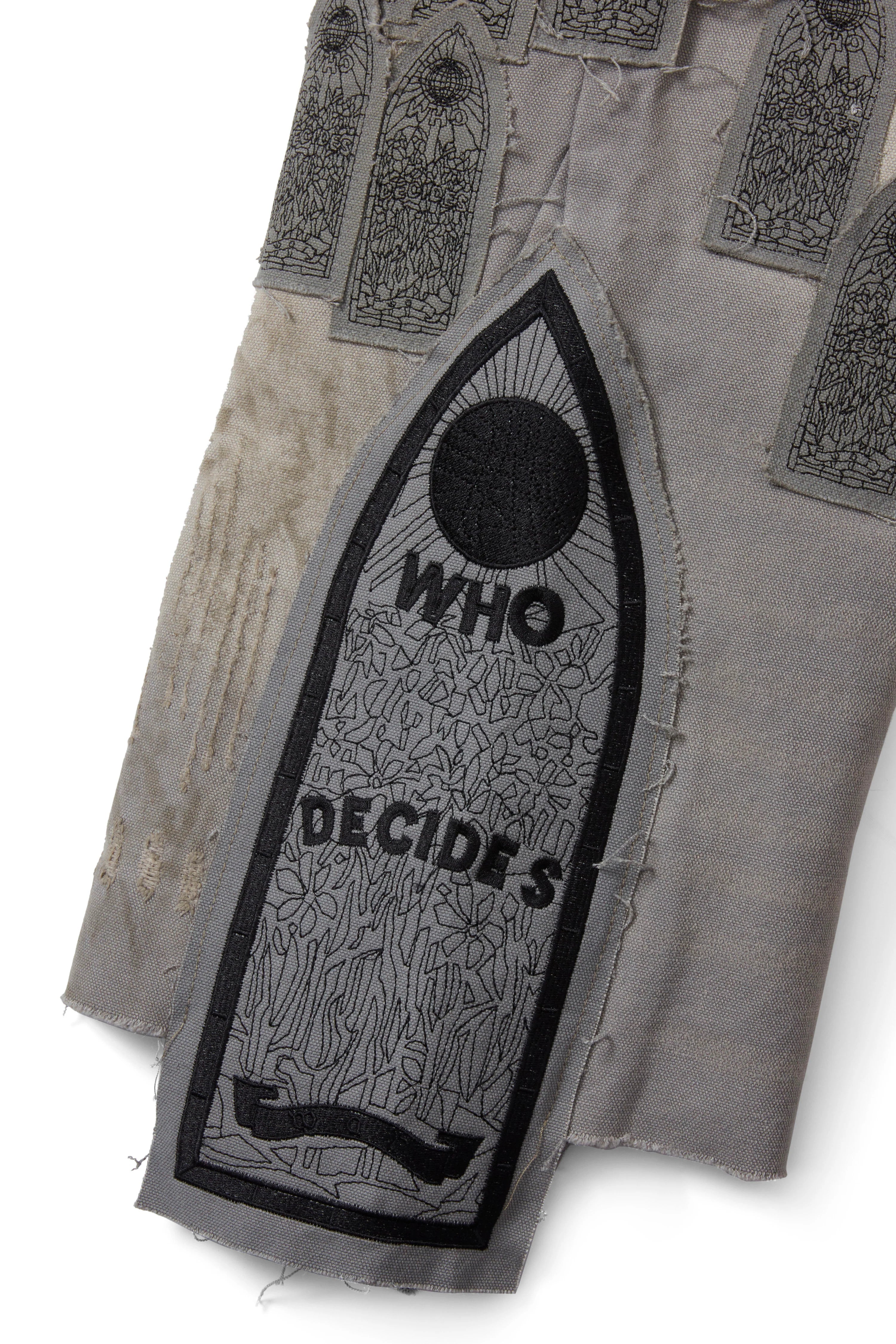 WDW 'Patch Arched Carpenter' Vintage Grey Jean Shorts