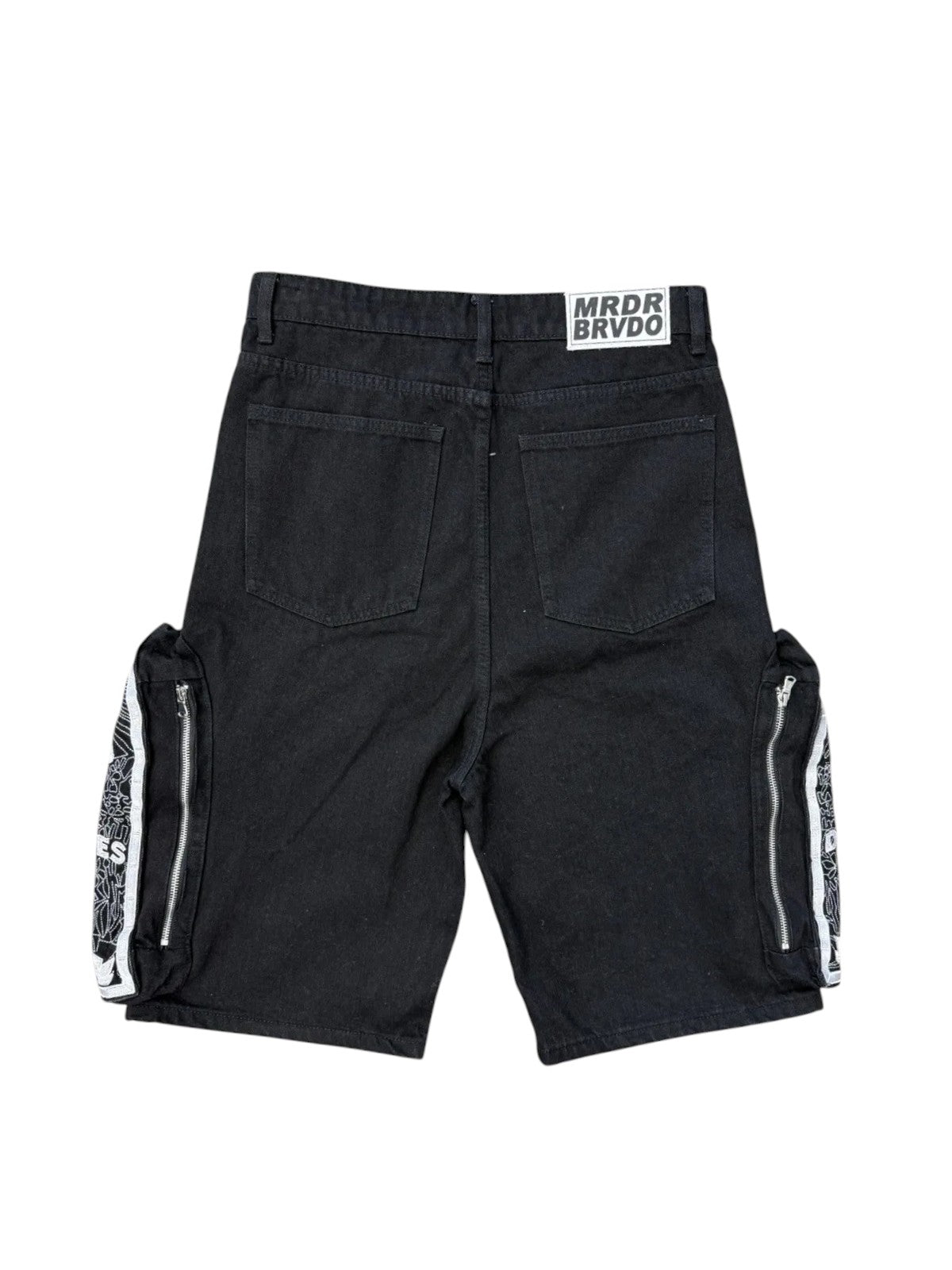 WDW 'Side Embroidery' Coal Jean Shorts