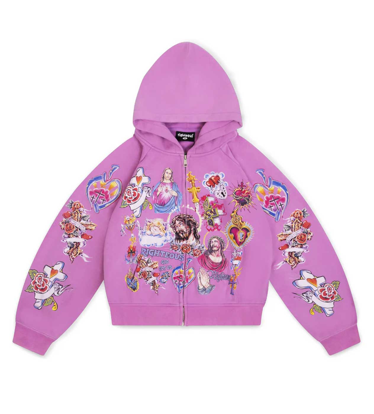 We Are Righteous 'Risen King' Purple Zip Up Hoodie