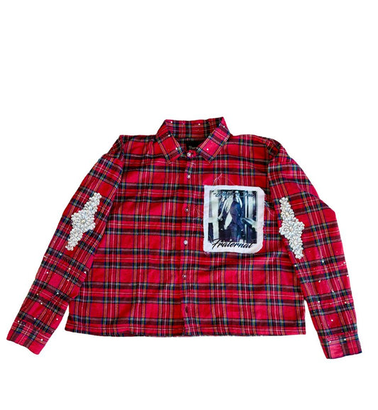 Fraternal Desires 'Dapper Don' Red Flannel Shirt