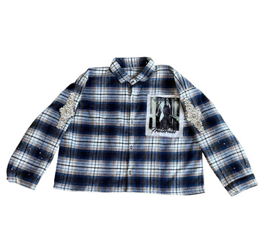 Fraternal Desires 'Dapper Don' Blue Flannel Shirt
