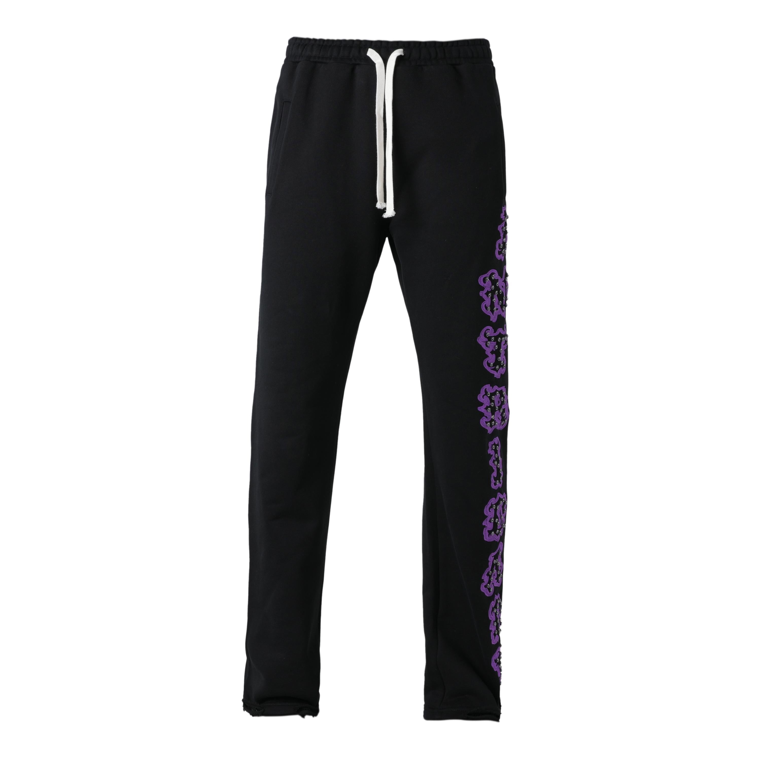 Lost Intricacy 'Patch' Black & Purple Sweats