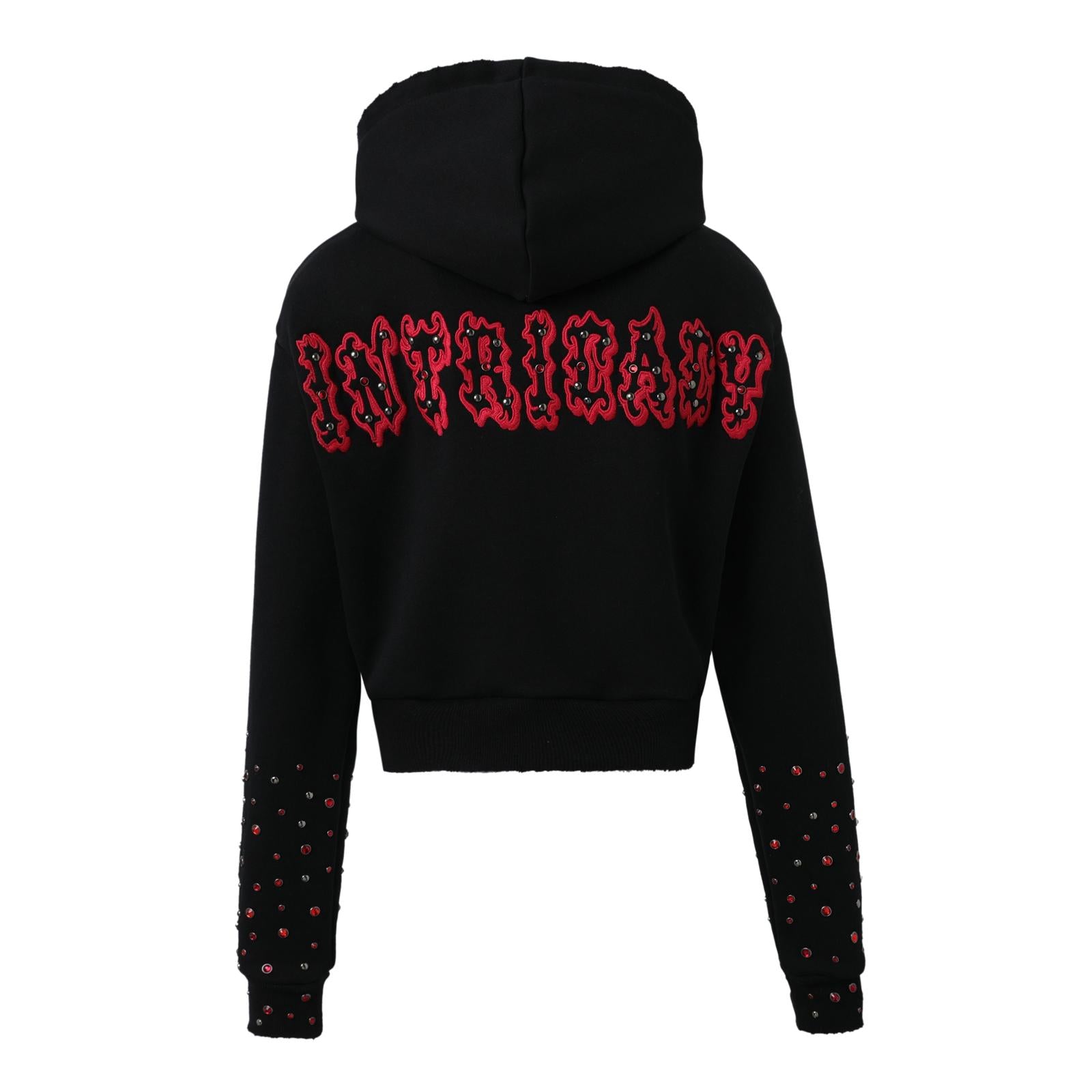 Lost Intricacy 'Patch' Black & Red Full Zip Hoodie (Women's)