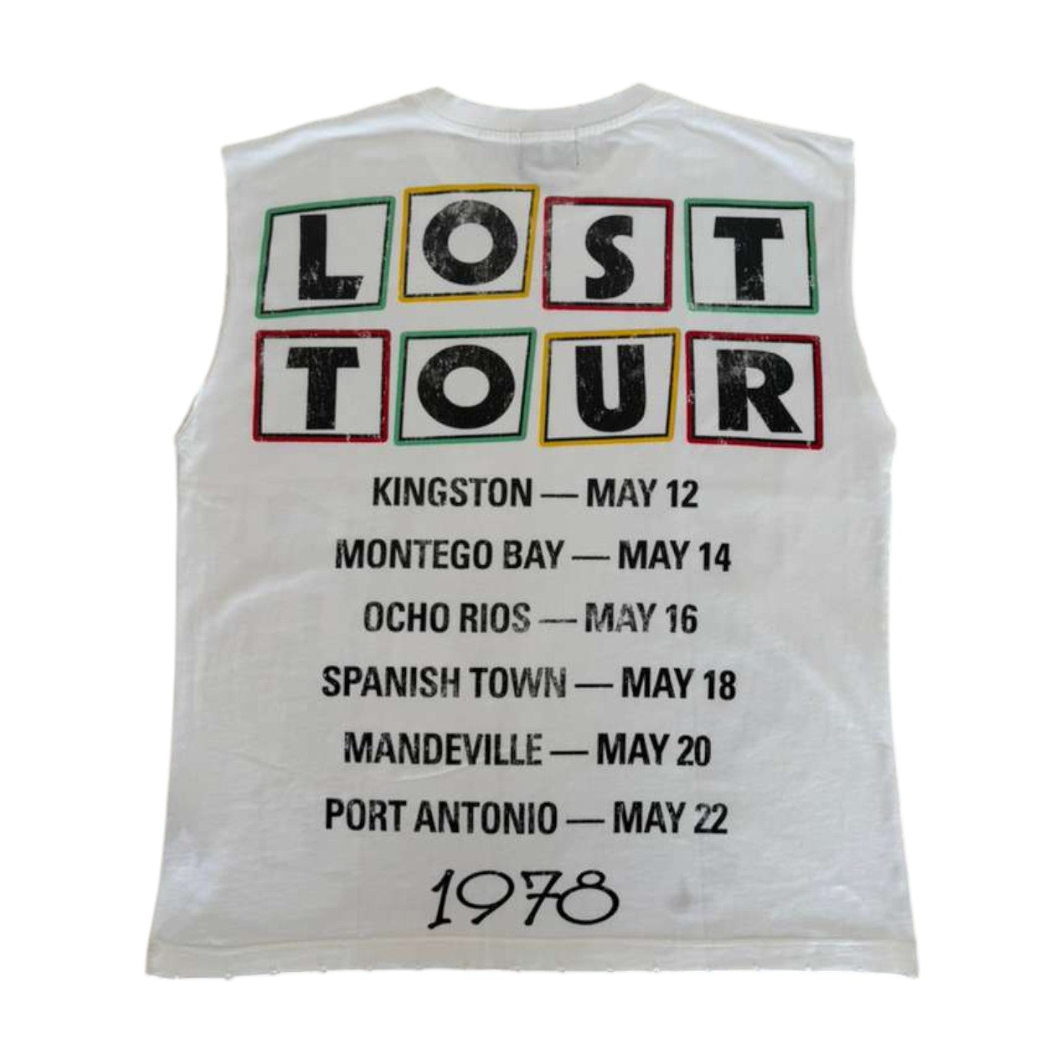 Lost Intricacy 'Bob Marley' White Sleeveless Tee