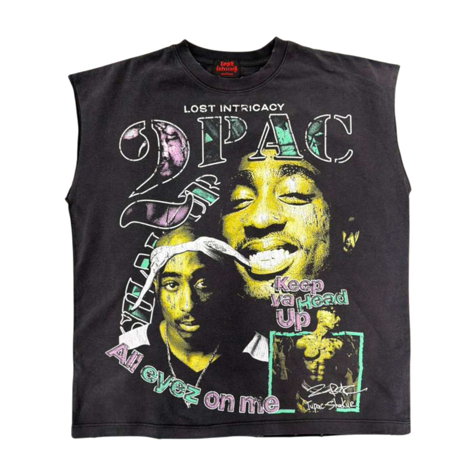 Lost Intricacy 'Tupac' Black Sleeveless Tee