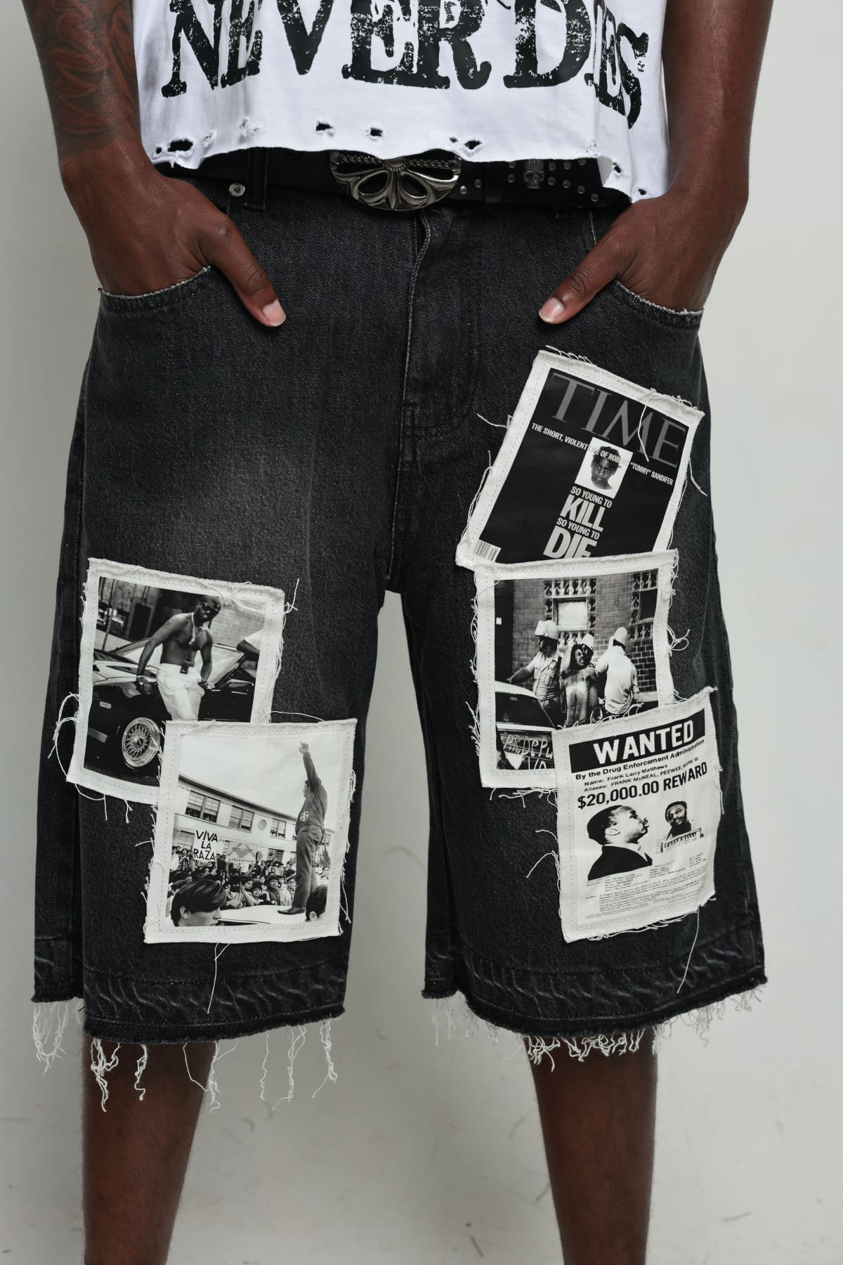 Fraternal Desires 'WATTBA' Black Jeans Shorts