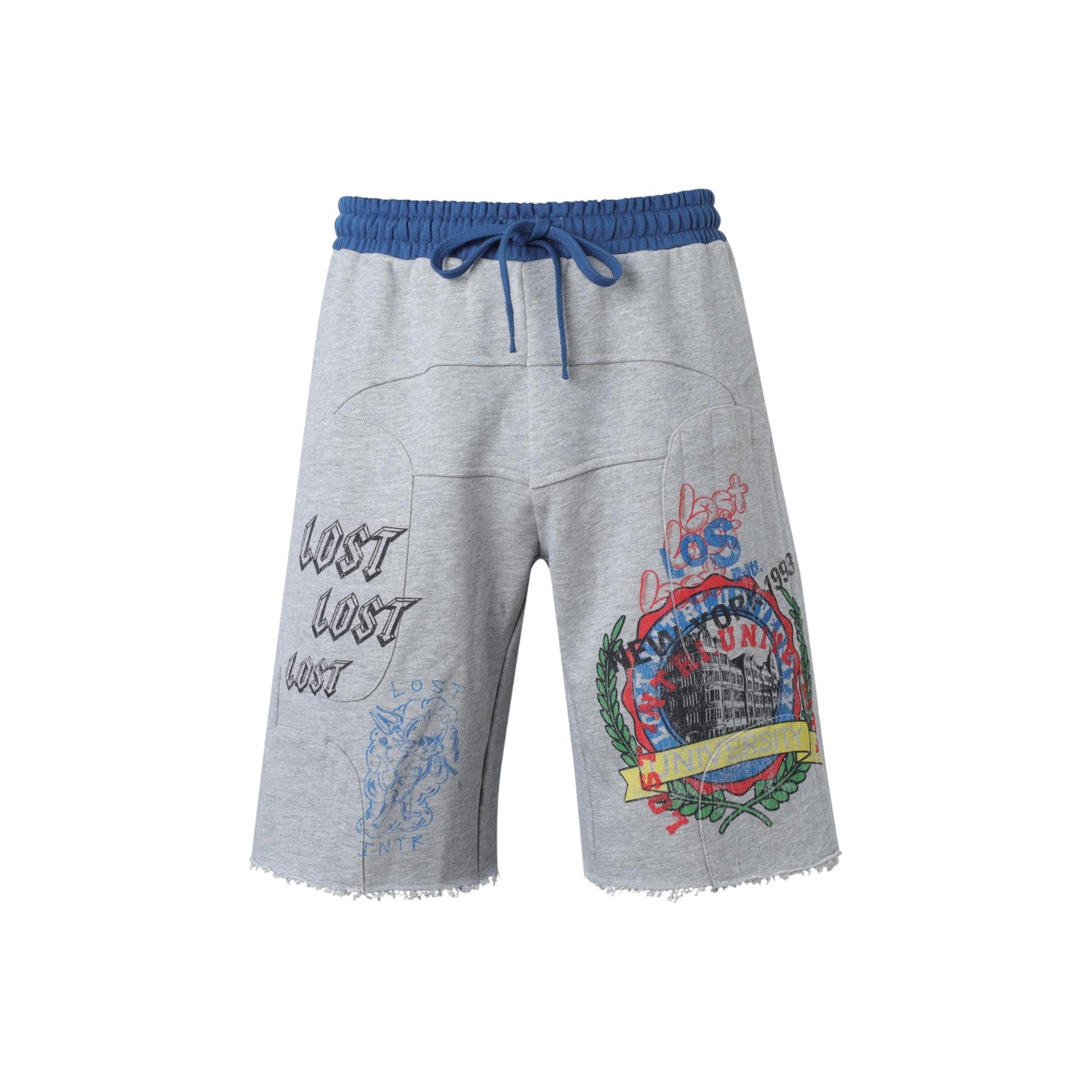Lost Intricacy 'Motto' Grey Cotton Shorts