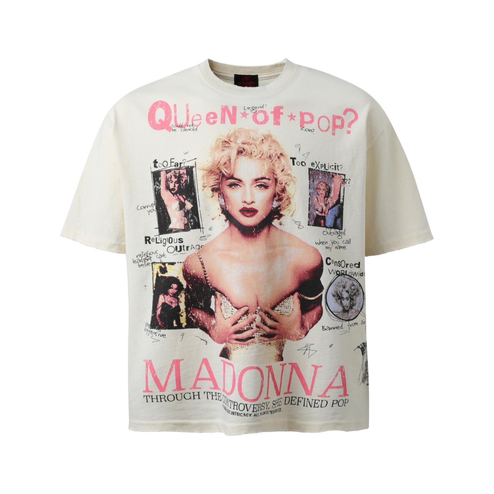 Lost Intricacy 'Queen of Pop' Cream Tee