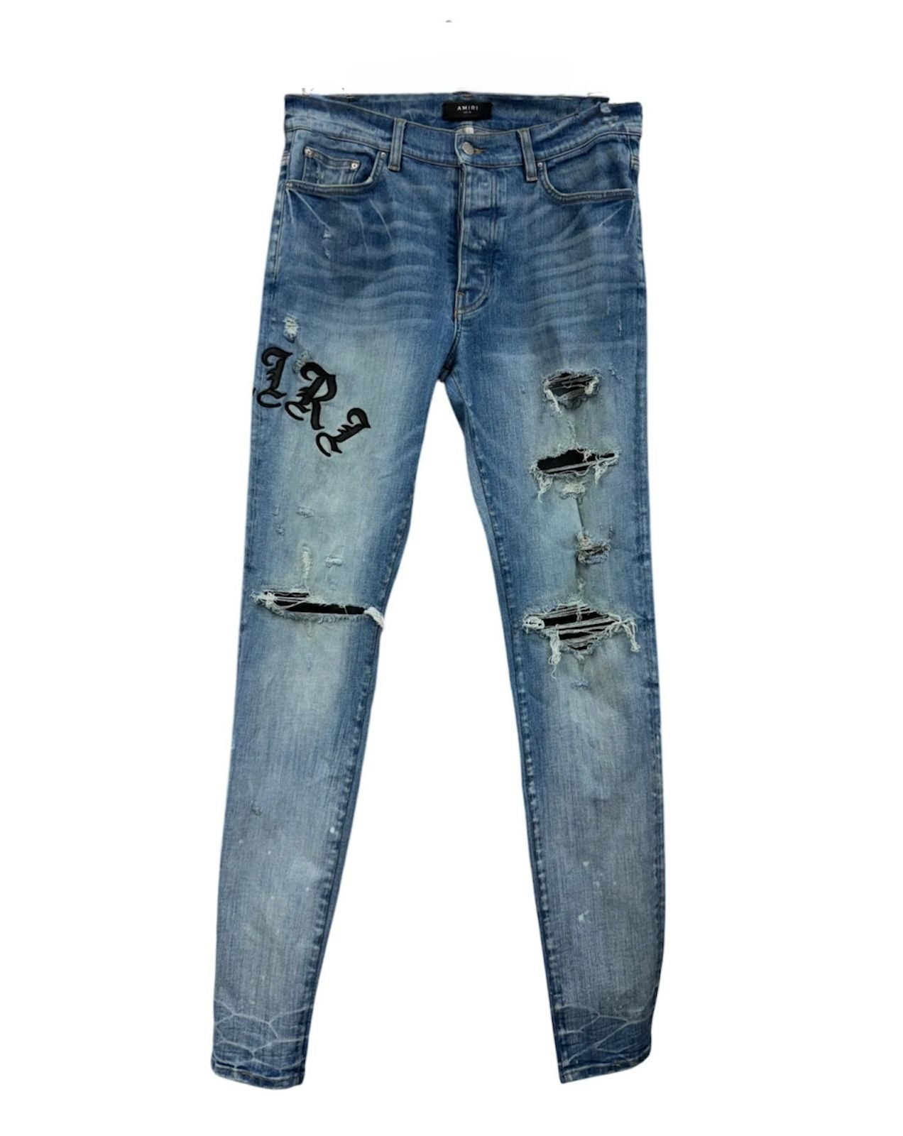 Amiri Old Enlgish Light Wash & Black Jeans