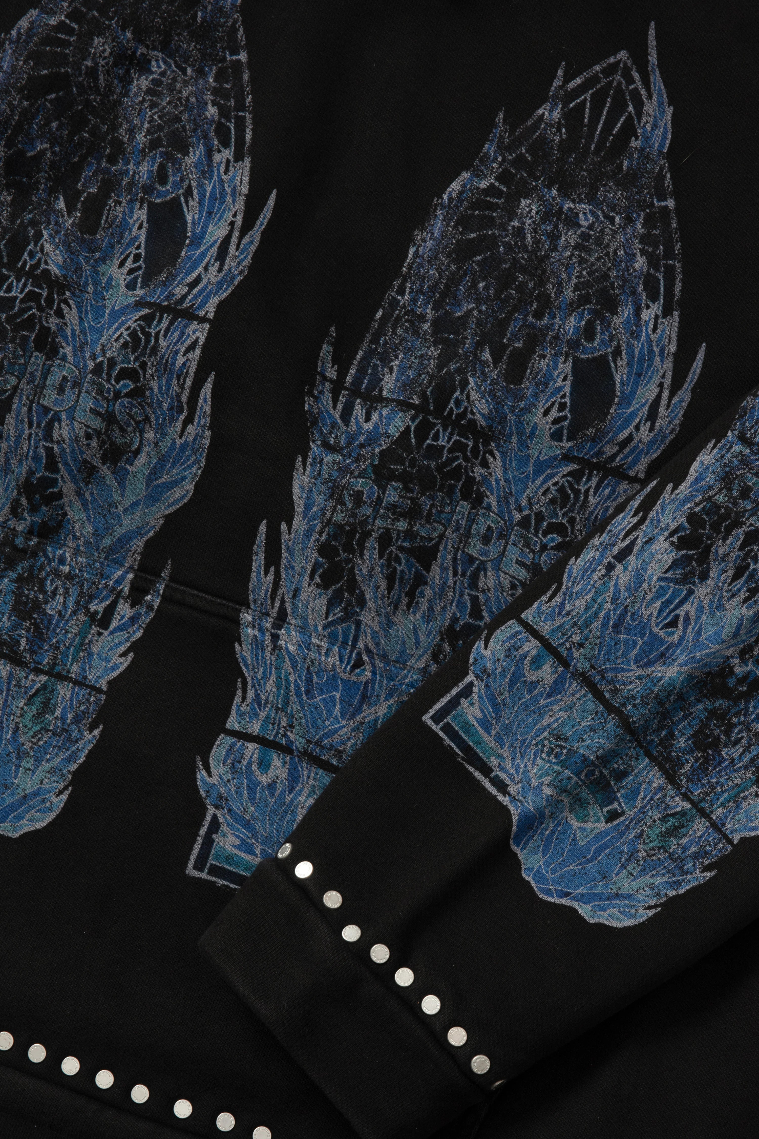 Who Decides War 'Flame Glass' Black & Blue Hoodie