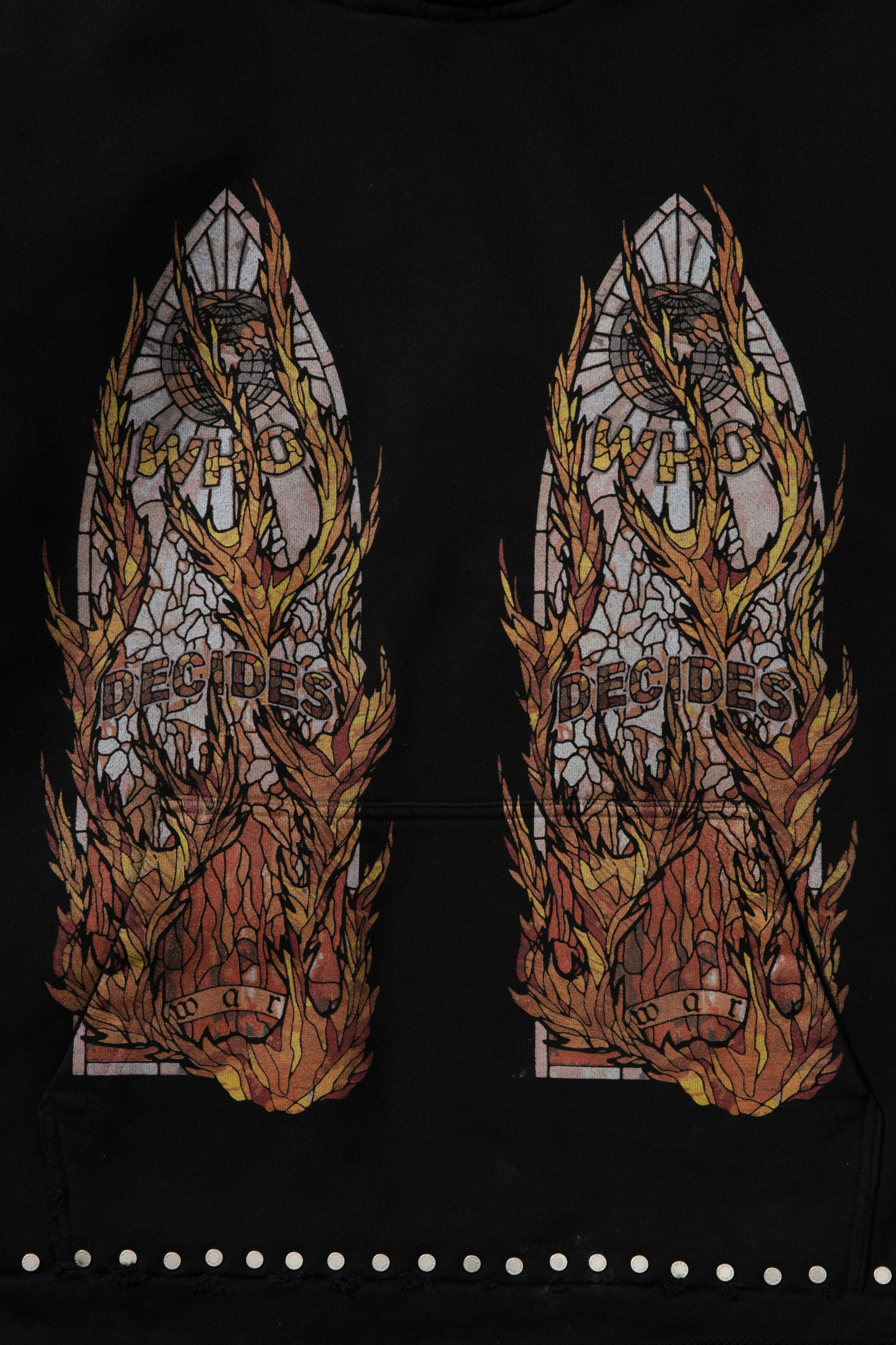 Who Decides War 'Flame Glass' Black & Red Hoodie