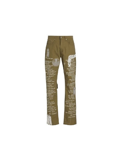 Who Decides War 'Scripture Patch' Olive Jeans