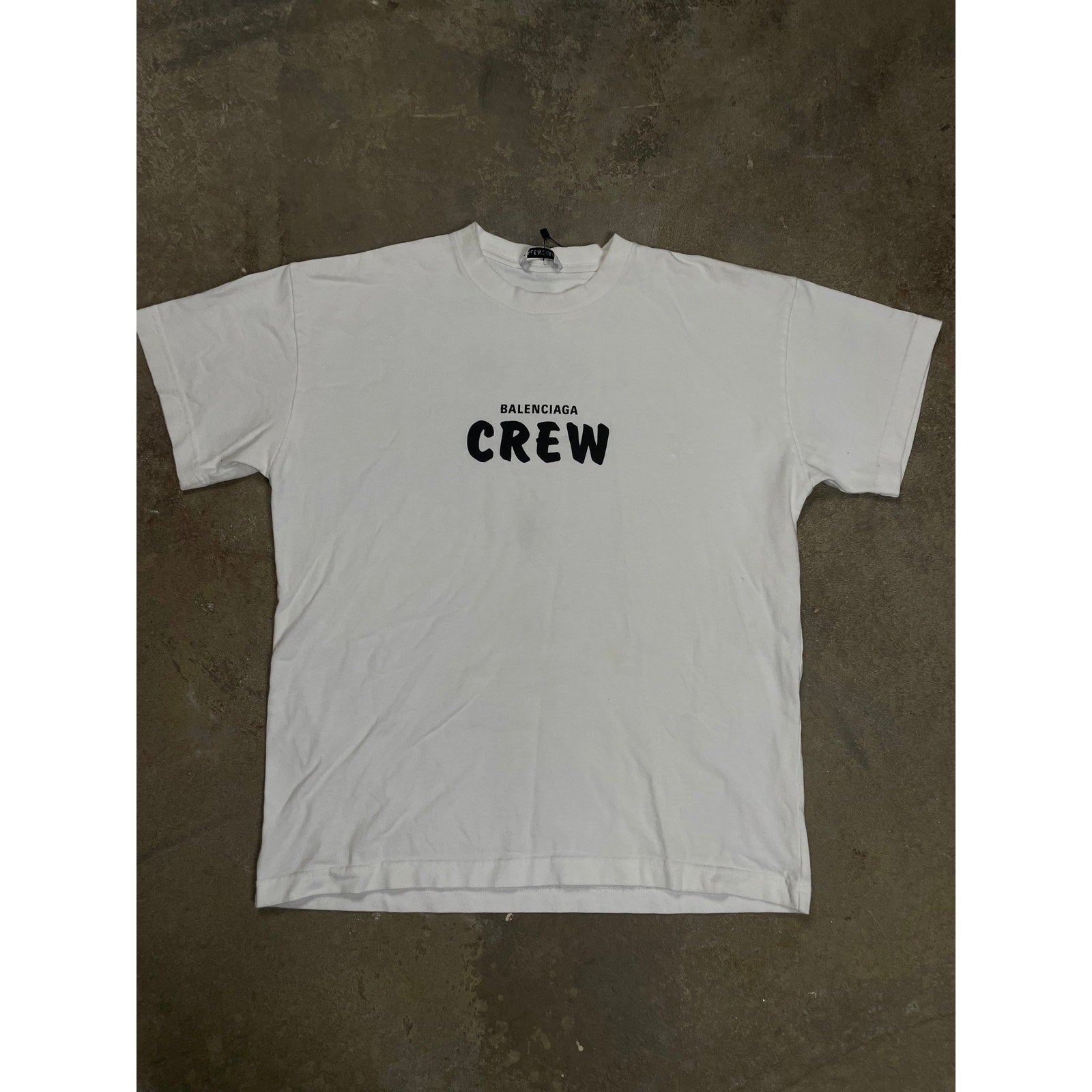 Balenciaga White Black Crew Tee Used Medium