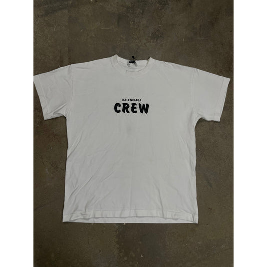 Balenciaga White Black Crew Tee Used Medium