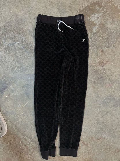 Celine Velour Track Pants Black Used Small