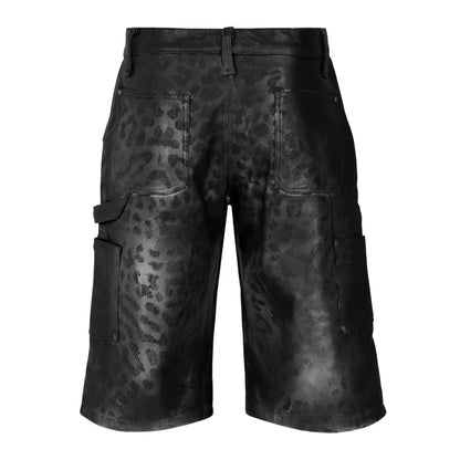 Lost Intricacy Black Panther Leather Shorts