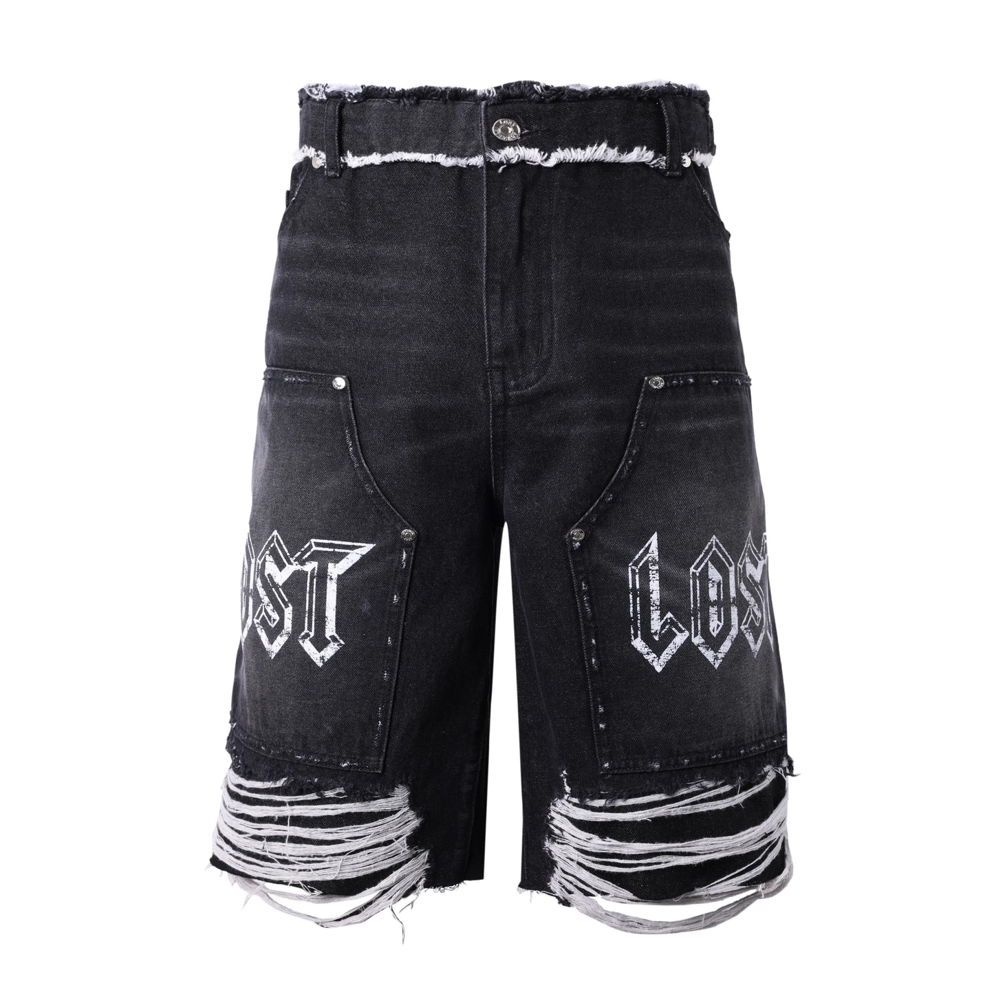 Lost Intricacy "Shadow" Black Carpenter Jean Shorts