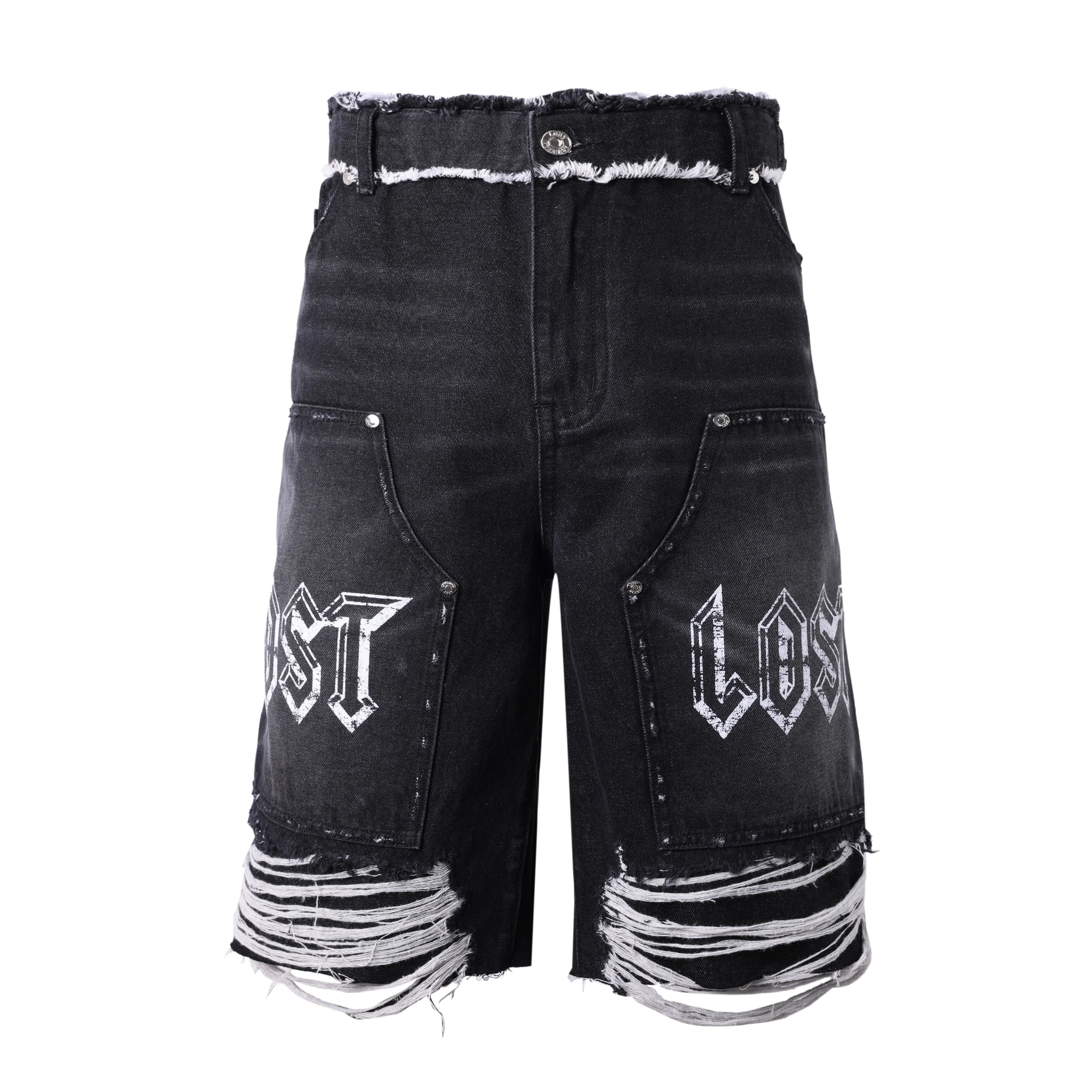 Lost Intricacy "Shadow" Black Carpenter Jean Shorts