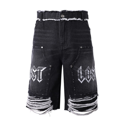 Lost Intricacy "Shadow" Black Carpenter Jean Shorts