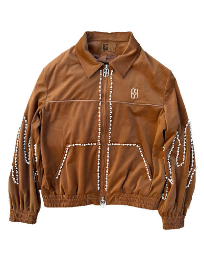 Birth of Royal Child "Flame Pearl" Brown Velvet Jacket