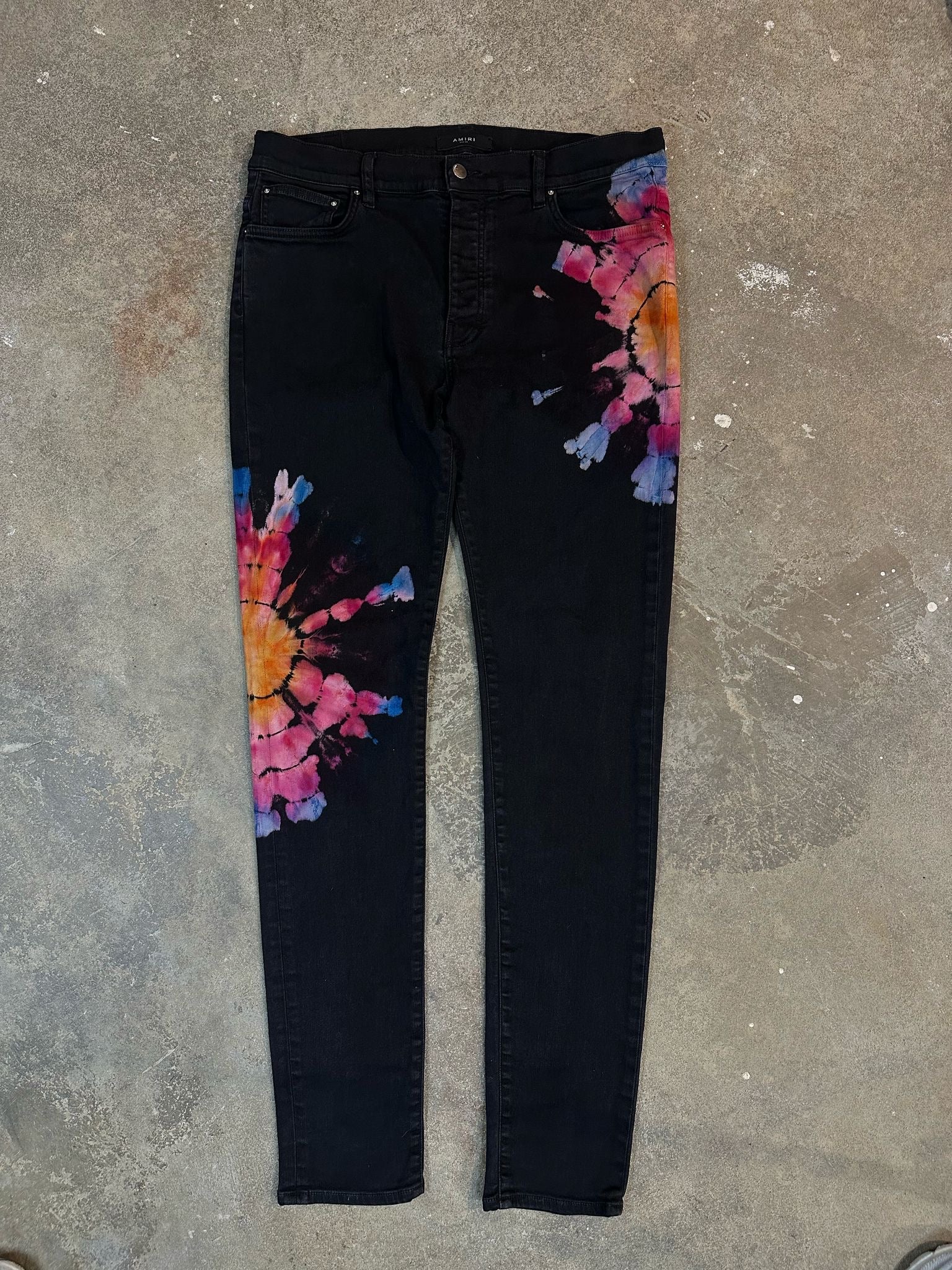 Amiri Jeans Black Tie Dye Used 36