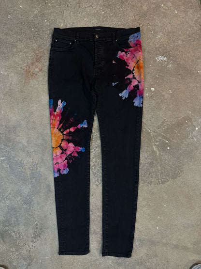 Amiri Jeans Black Tie Dye Used 36