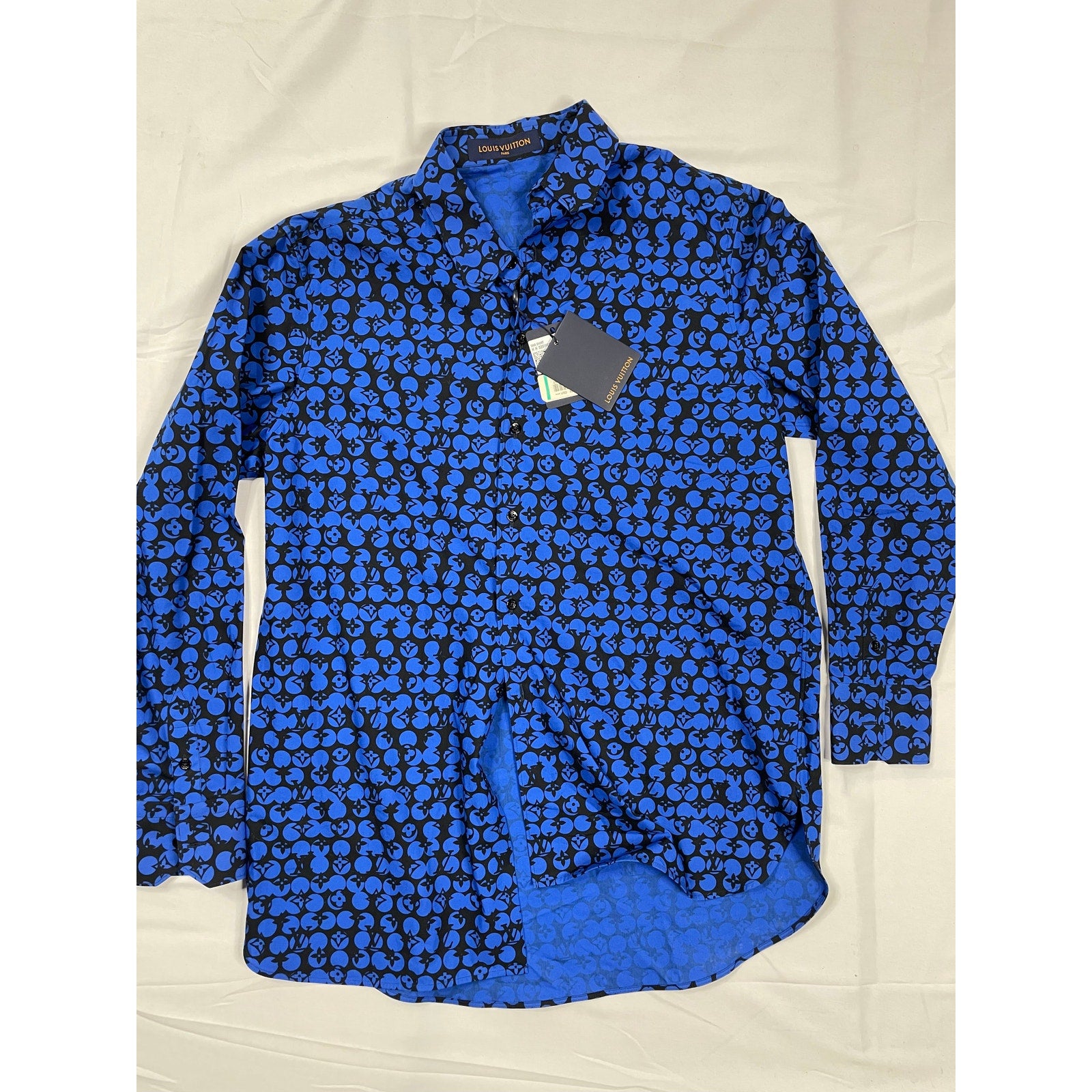 Louis Vuitton Button Up Royal Blue Black Small New