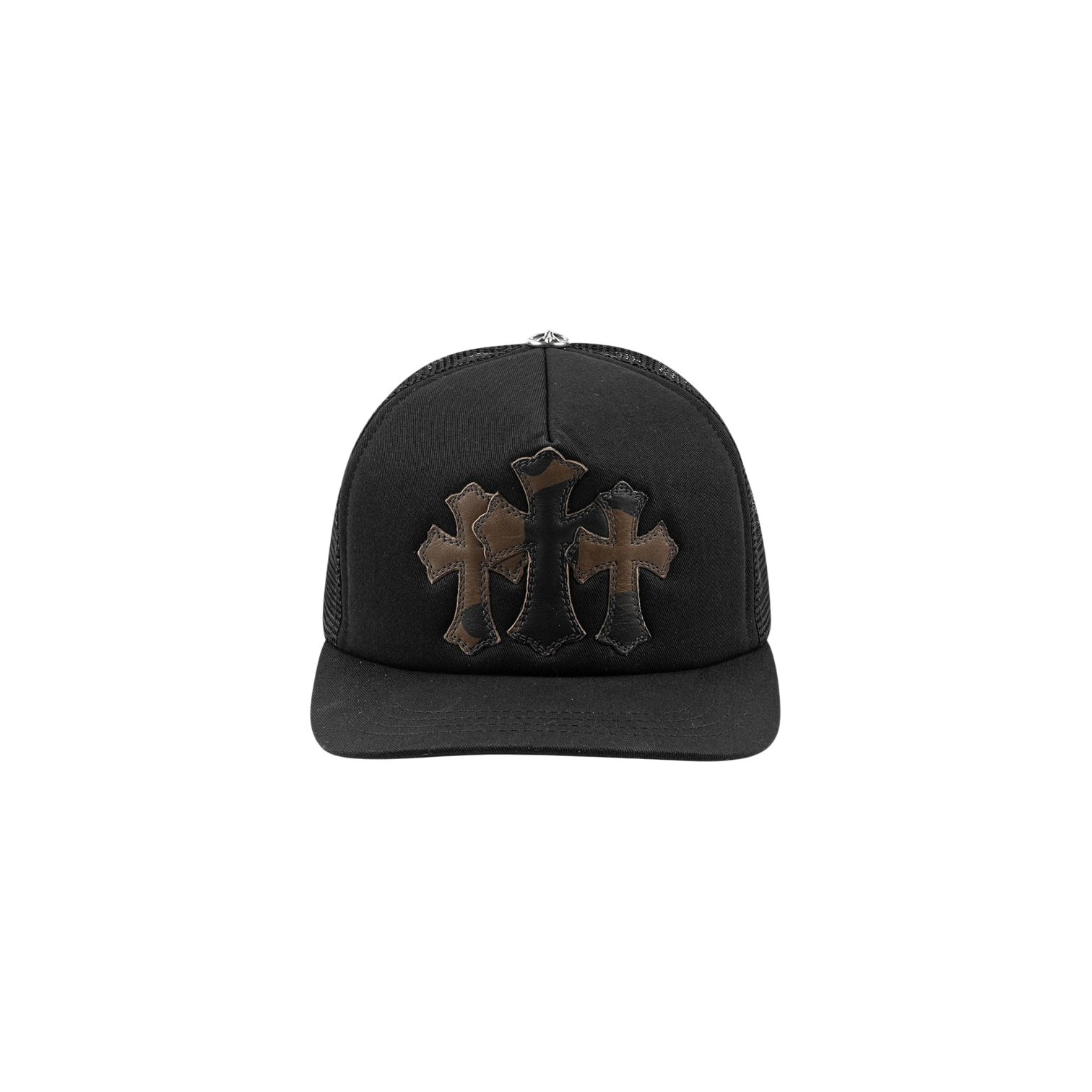 Chrome Hearts 'Cemetery' Camo & Black Trucker Hat