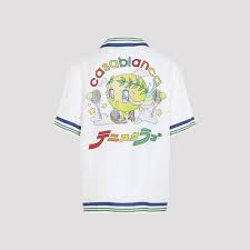 Casablanca "Tennis Mascot" Cuban Collar Short Sleeve Shirt