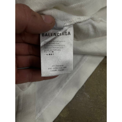 Balenciaga White Black Crew Tee Used Medium
