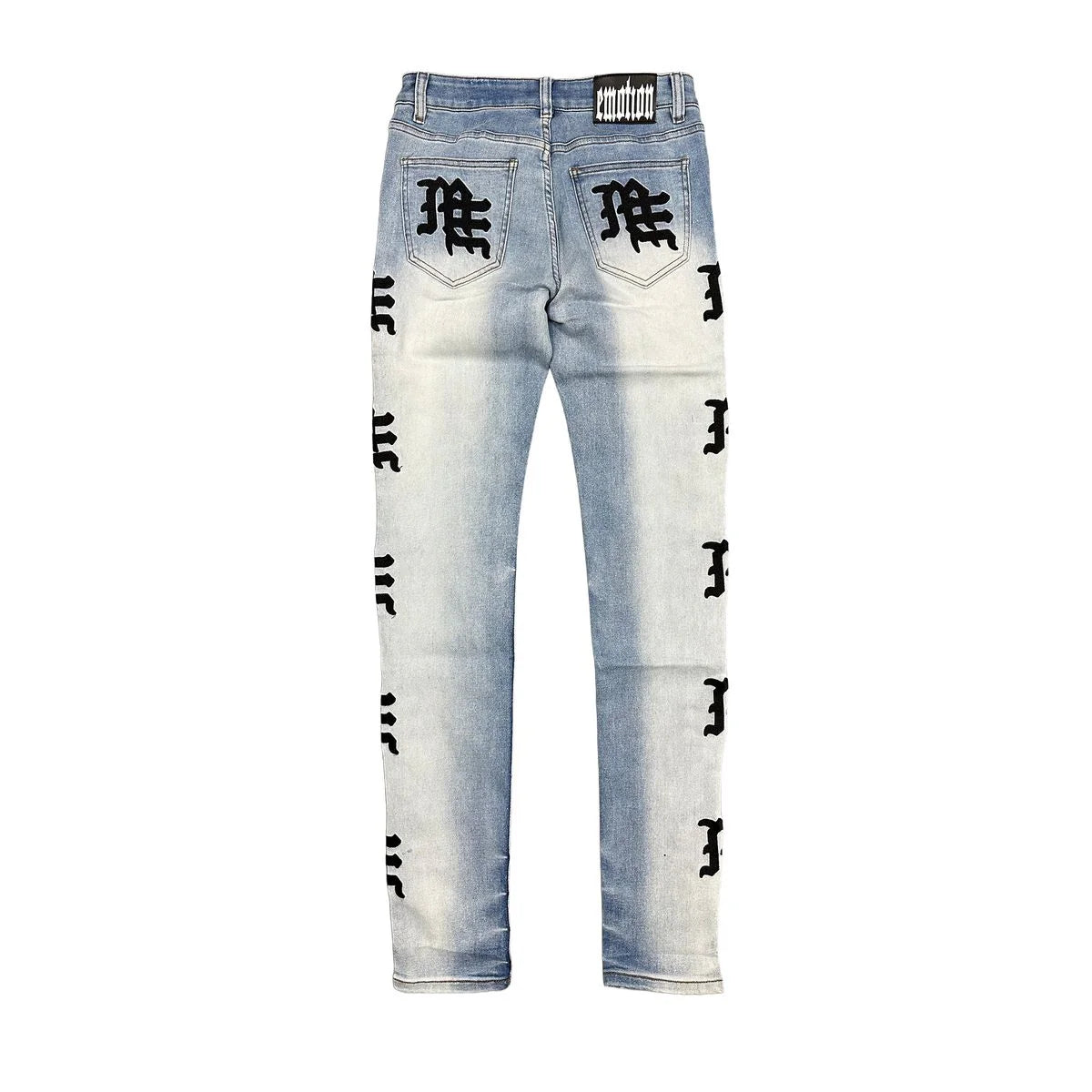 Mixed Emotions Monogram Light Blue Wash Jeans