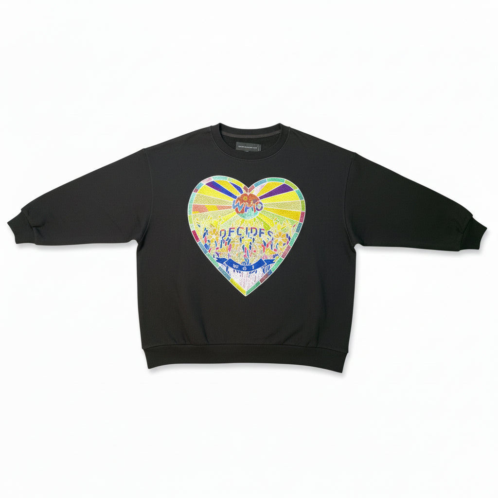 Who Decides War 'Endearment' Black Crewneck Sweater