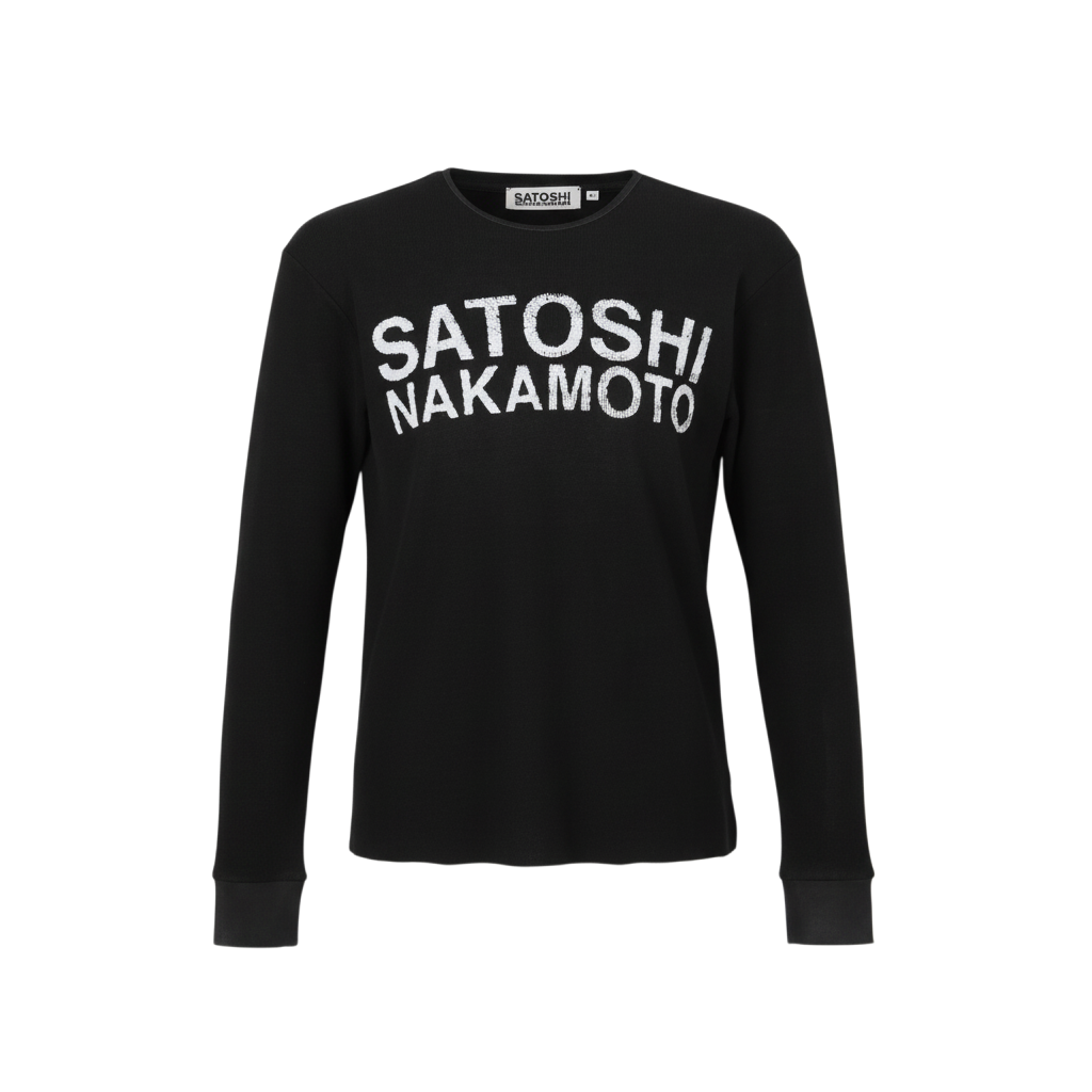 Satoshi Nakamoto Logo Black Thermal Tee