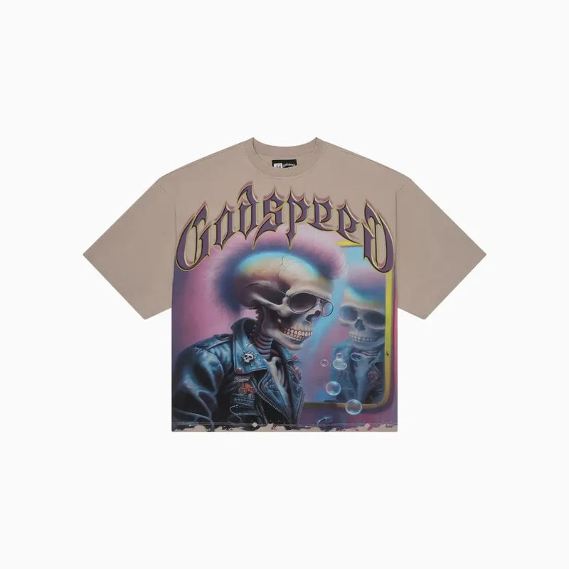 Godspeed Man In The Mirror Tee Stone Grey