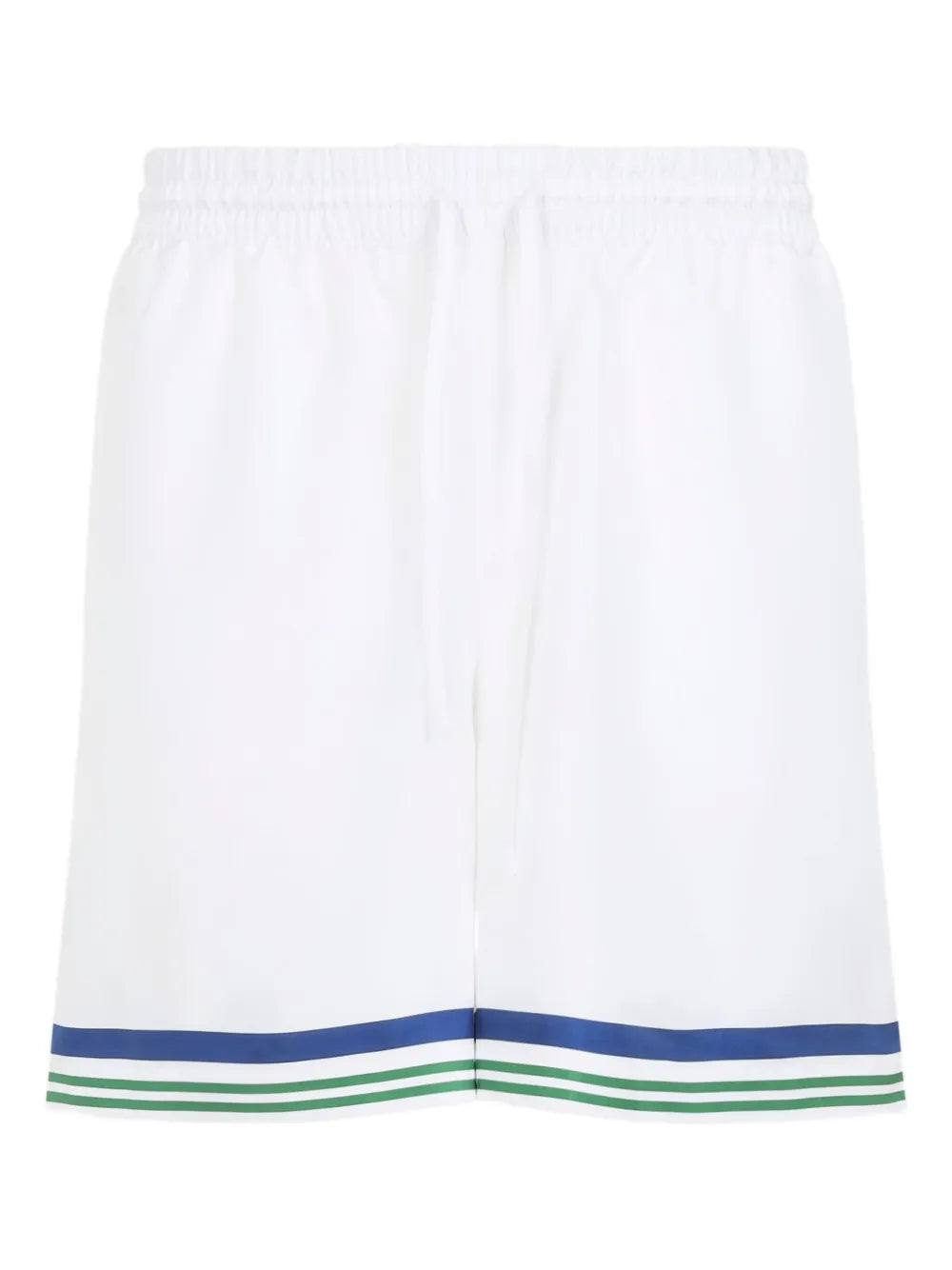 Casablanca "Tennis Mascot" Silk Drawstring White Shorts