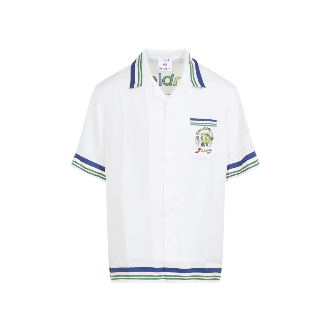 Casablanca "Tennis Mascot" Cuban Collar Short Sleeve Shirt