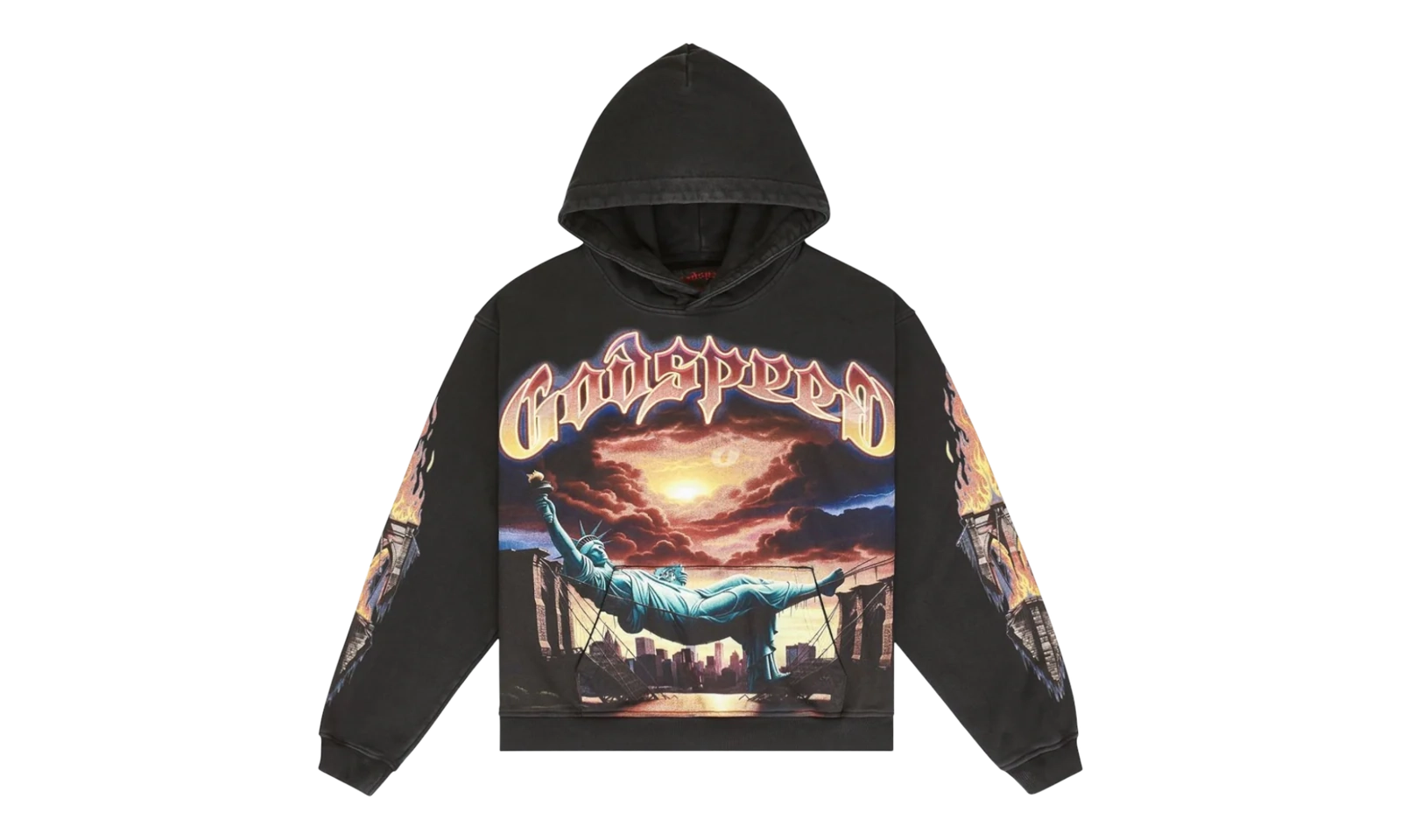 Godspeed 'Burnt Bridges' Black Wash Hoodie